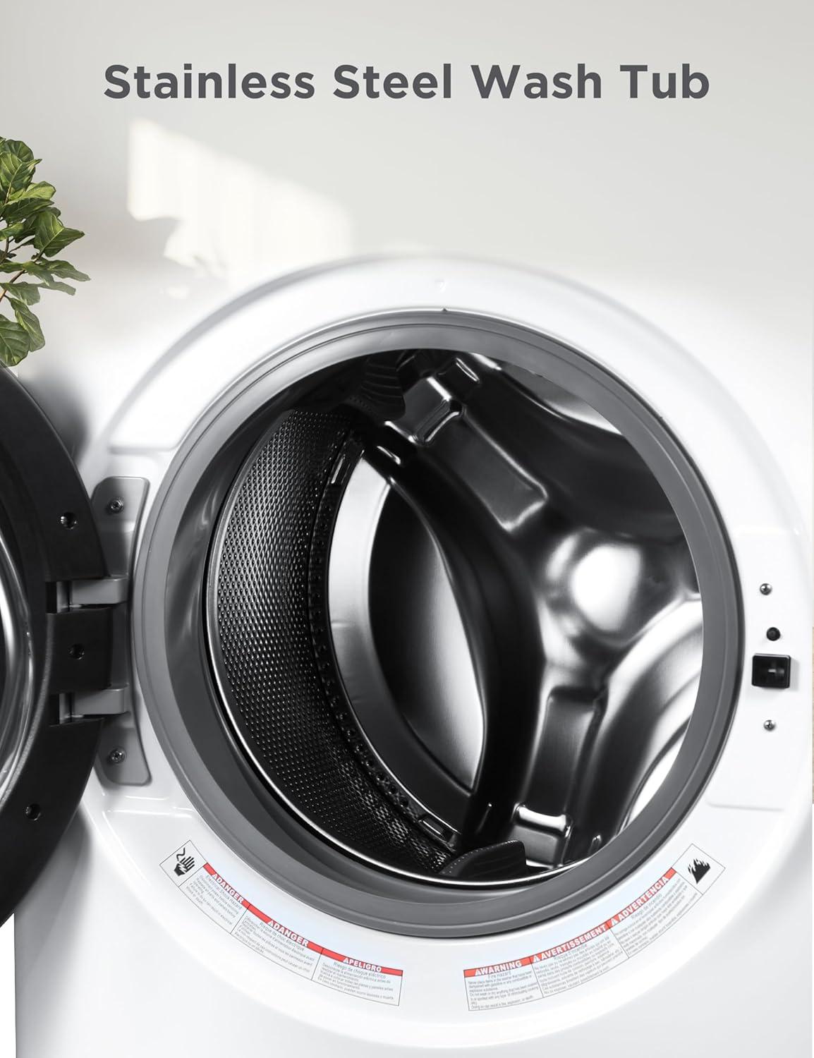 imageBLACKDECKER 30 Cu Ft Portable Washer 265 lb Capacity Washing Machine 6 Cycles Quick Connect Sink Adapter and Drain Hose Included Transparent Lid amp LED Display BPW30MW White45 Cu Ft