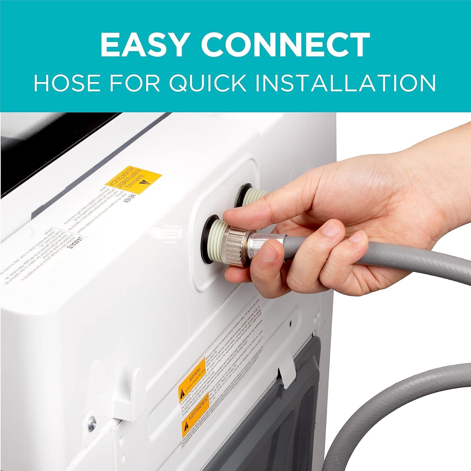 imageBLACKDECKER 30 Cu Ft Portable Washer 265 lb Capacity Washing Machine 6 Cycles Quick Connect Sink Adapter and Drain Hose Included Transparent Lid amp LED Display BPW30MW White30 Cu Ft