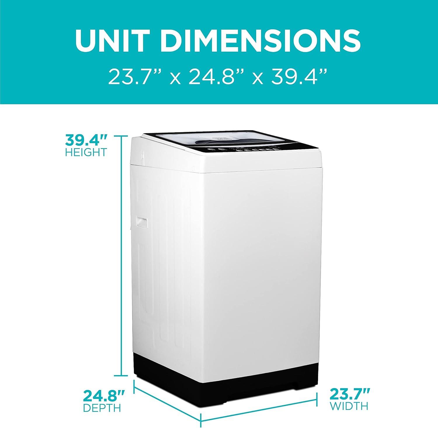 imageBLACKDECKER 30 Cu Ft Portable Washer 265 lb Capacity Washing Machine 6 Cycles Quick Connect Sink Adapter and Drain Hose Included Transparent Lid amp LED Display BPW30MW White30 Cu Ft
