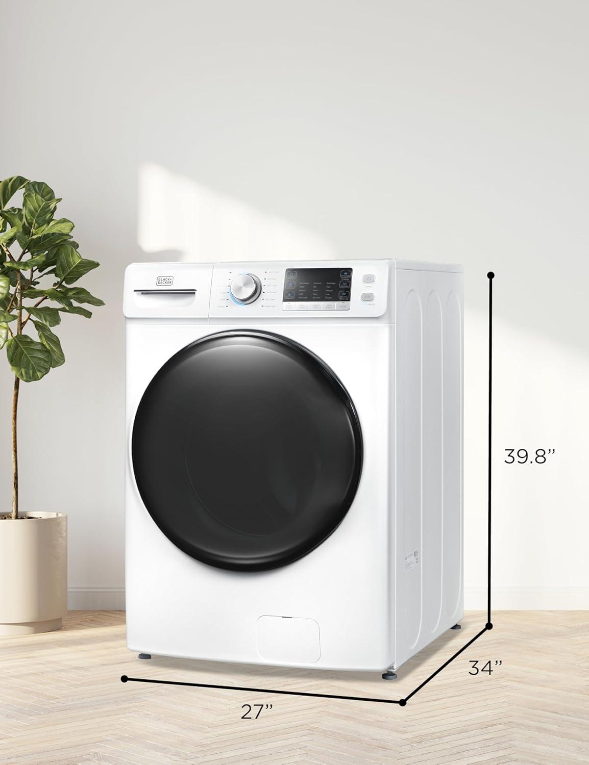 imageBLACKDECKER 30 Cu Ft Portable Washer 265 lb Capacity Washing Machine 6 Cycles Quick Connect Sink Adapter and Drain Hose Included Transparent Lid amp LED Display BPW30MW White45 Cu Ft