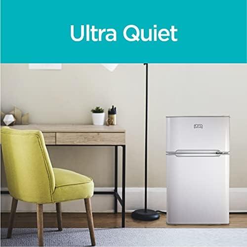 imageBLACKDECKER 31 Cu Ft Compact Two Door Refrigerator with Freezer ENERGY STAR Certified Mini Fridge 09 Cu Ft Freezer Interior Light R600a Refrigerant BCRDK32V VCM Stainless LookWhite
