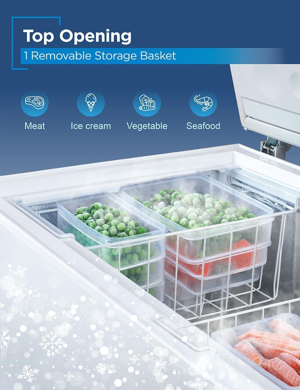 imageBLACKDECKER 50 Cu Ft Chest Freezer Holds up to 175 Lbs of Frozen Food with Organizer Basket10 Cu Ft