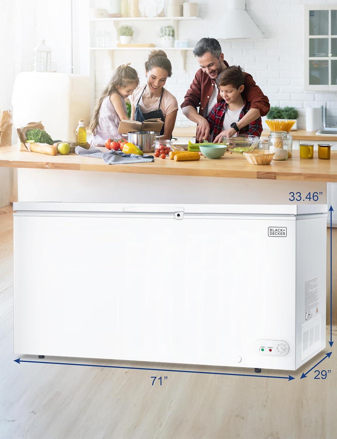 imageBLACKDECKER 50 Cu Ft Chest Freezer Holds up to 175 Lbs of Frozen Food with Organizer Basket198 CuFt