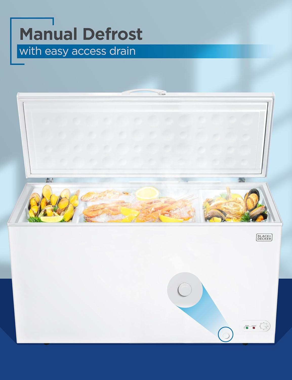 imageBLACKDECKER 50 Cu Ft Chest Freezer Holds up to 175 Lbs of Frozen Food with Organizer Basket198 CuFt