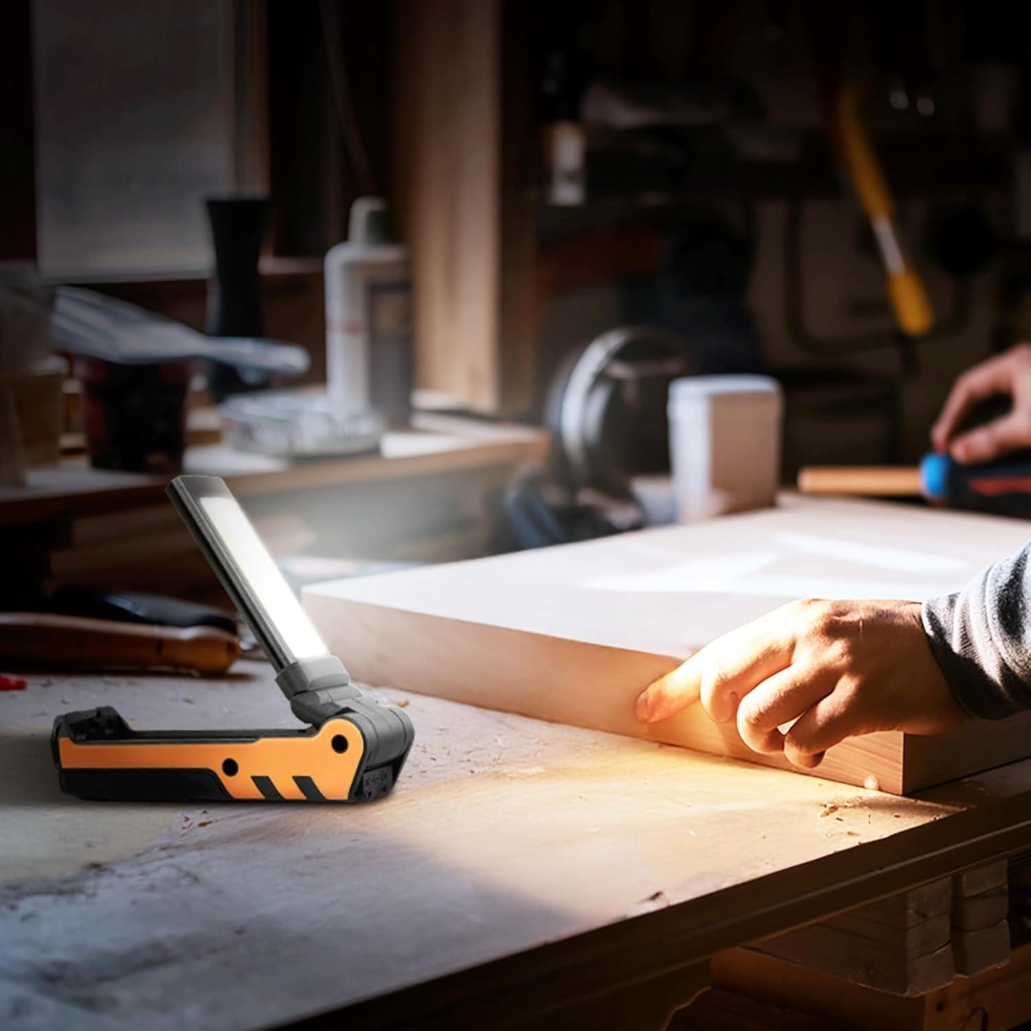 imageBLACKDECKER 600 Lumens Work Light 250 Lumens Flashlight amp Power Bank 32 Hour Rechargeable Utility LED Light 270 DualHinge IP44 WeatherResistant Dimmable SOS Mode Magnetic Mount amp Hanging