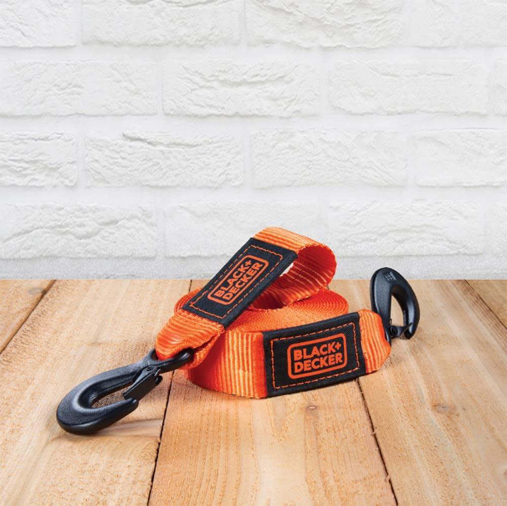 imageBLACKDECKER BD1002 BlackOrange 2 x 20 Tow Strap HeavyDuty 9000 lb Break Strength for Emergency OffRoad TowingTow Strap