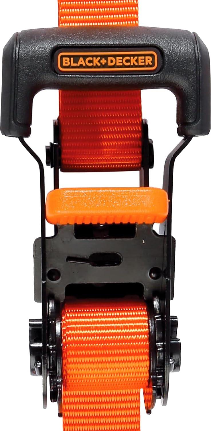 imageBLACKDECKER BD1005 BlackOrange 1 x 10 Ratchet Tie Down Straps 300 lb Safe Working Load 900 lb Break Strength 4 Pack1 x 10 Heavy Duty