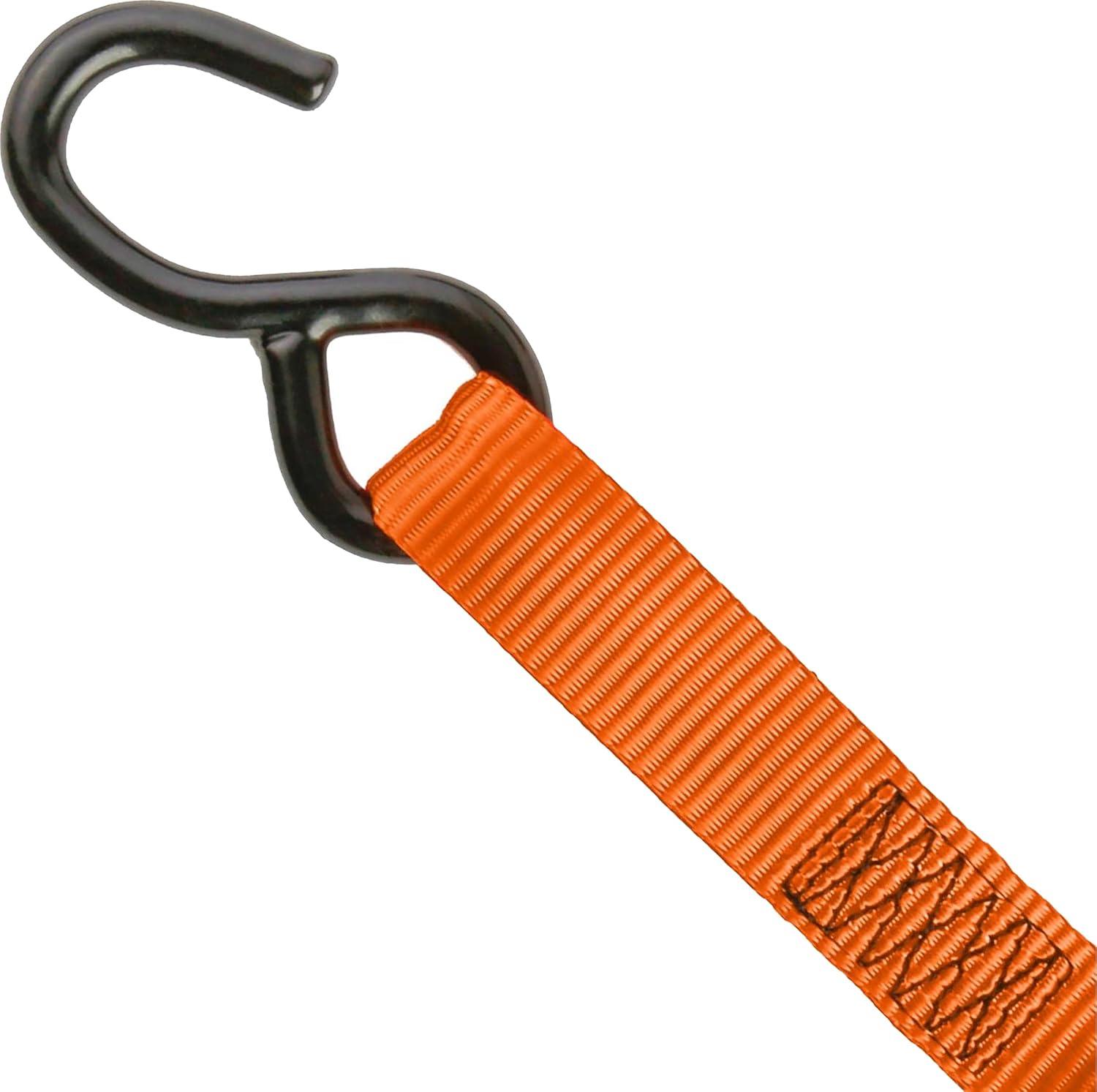 imageBLACKDECKER BD1005 BlackOrange 1 x 10 Ratchet Tie Down Straps 300 lb Safe Working Load 900 lb Break Strength 4 Pack1 x 12 Mid Duty