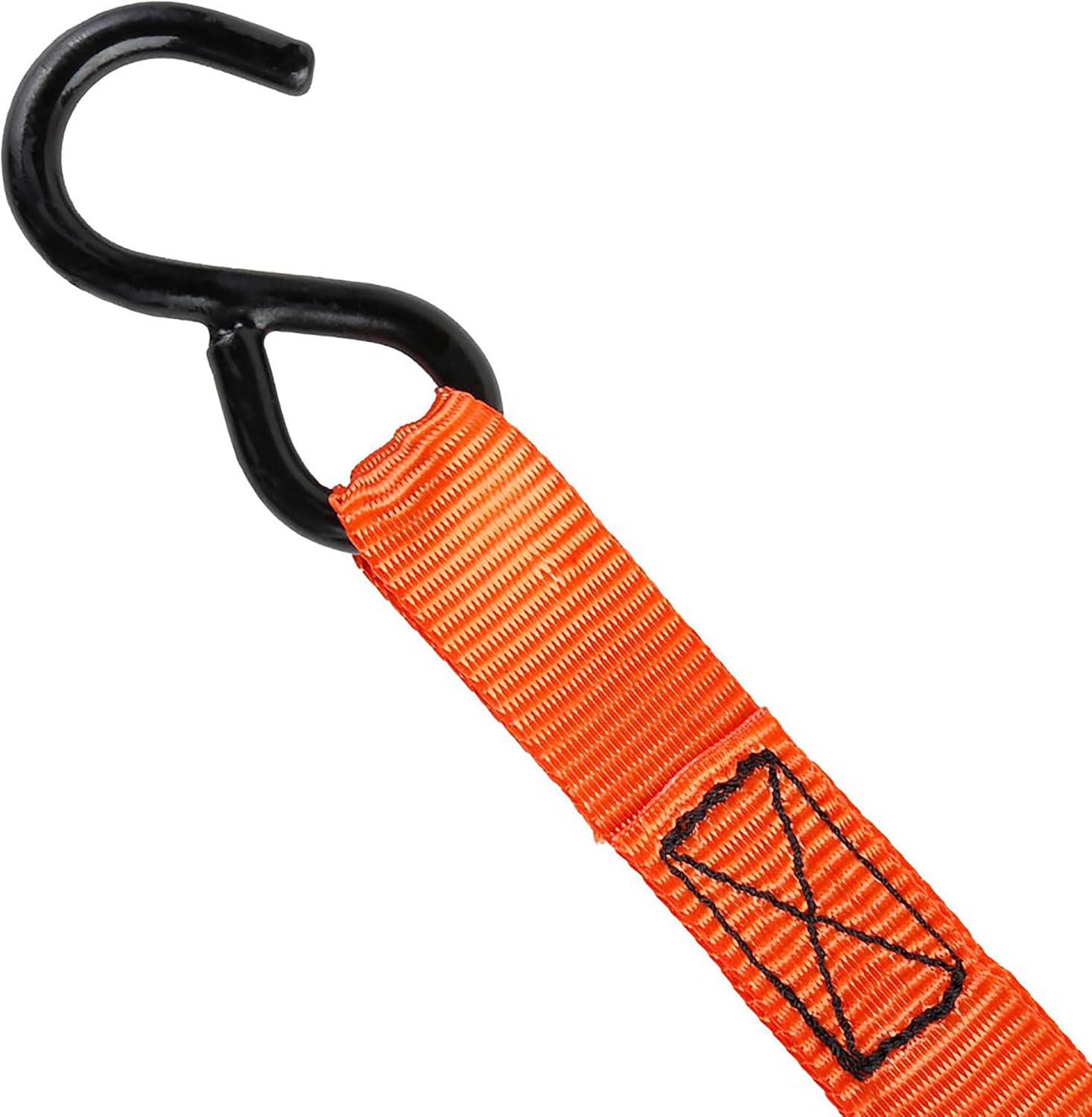 imageBLACKDECKER BD1005 BlackOrange 1 x 10 Ratchet Tie Down Straps 300 lb Safe Working Load 900 lb Break Strength 4 PackRatchet Tie Down Straps