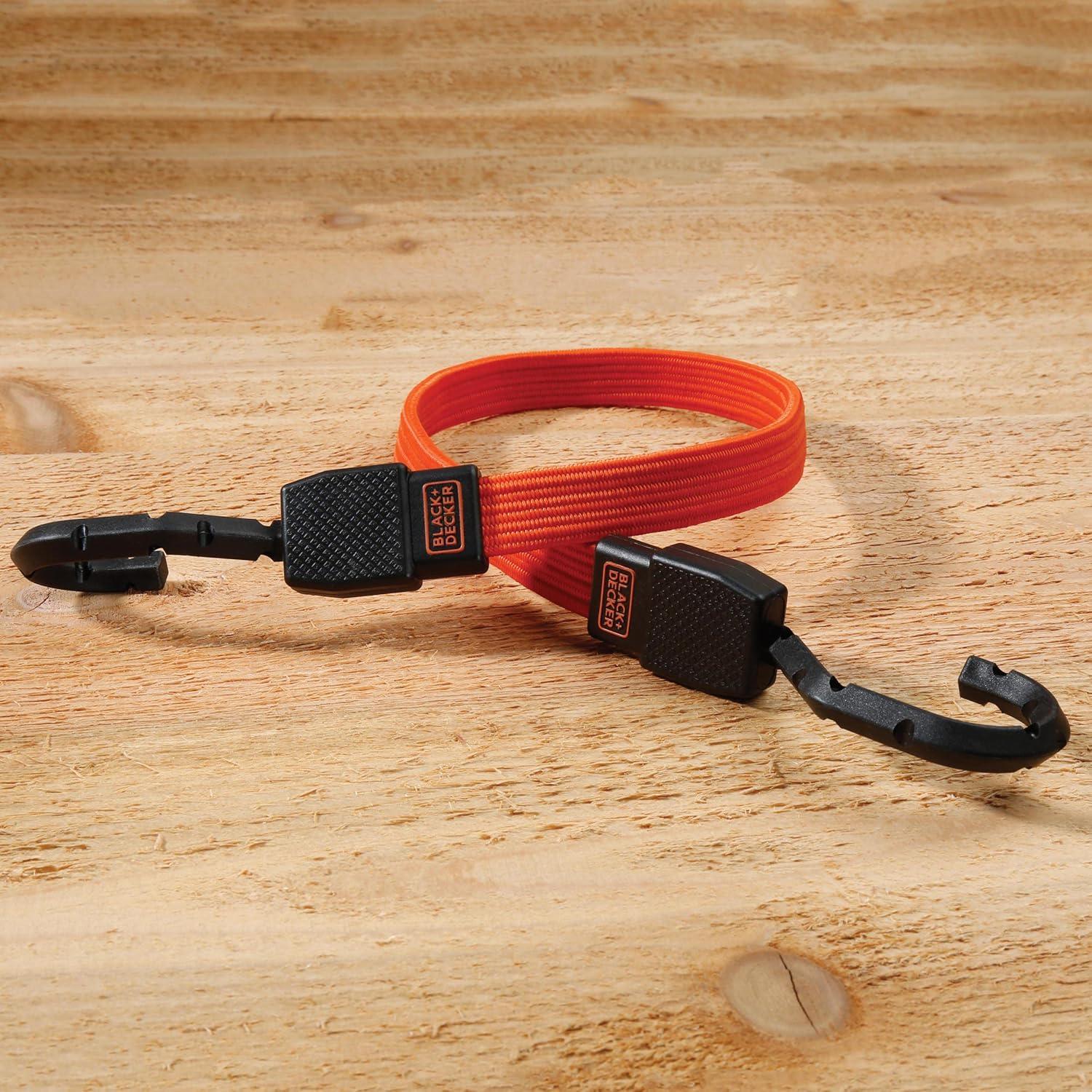 imageBLACKDECKER BDX1010 BlackOrange 24 Flat Bungee Cord Straps 2 Pack