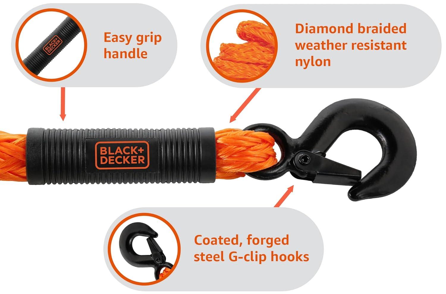imageBLACKDECKER BDX1016 17Piece Tie Down Kit with 2 x 20 Tow Strap 1 x 10 Deluxe CamBuckle Straps and 24 36 48 Premium Flat Strap BungeesBDX1017