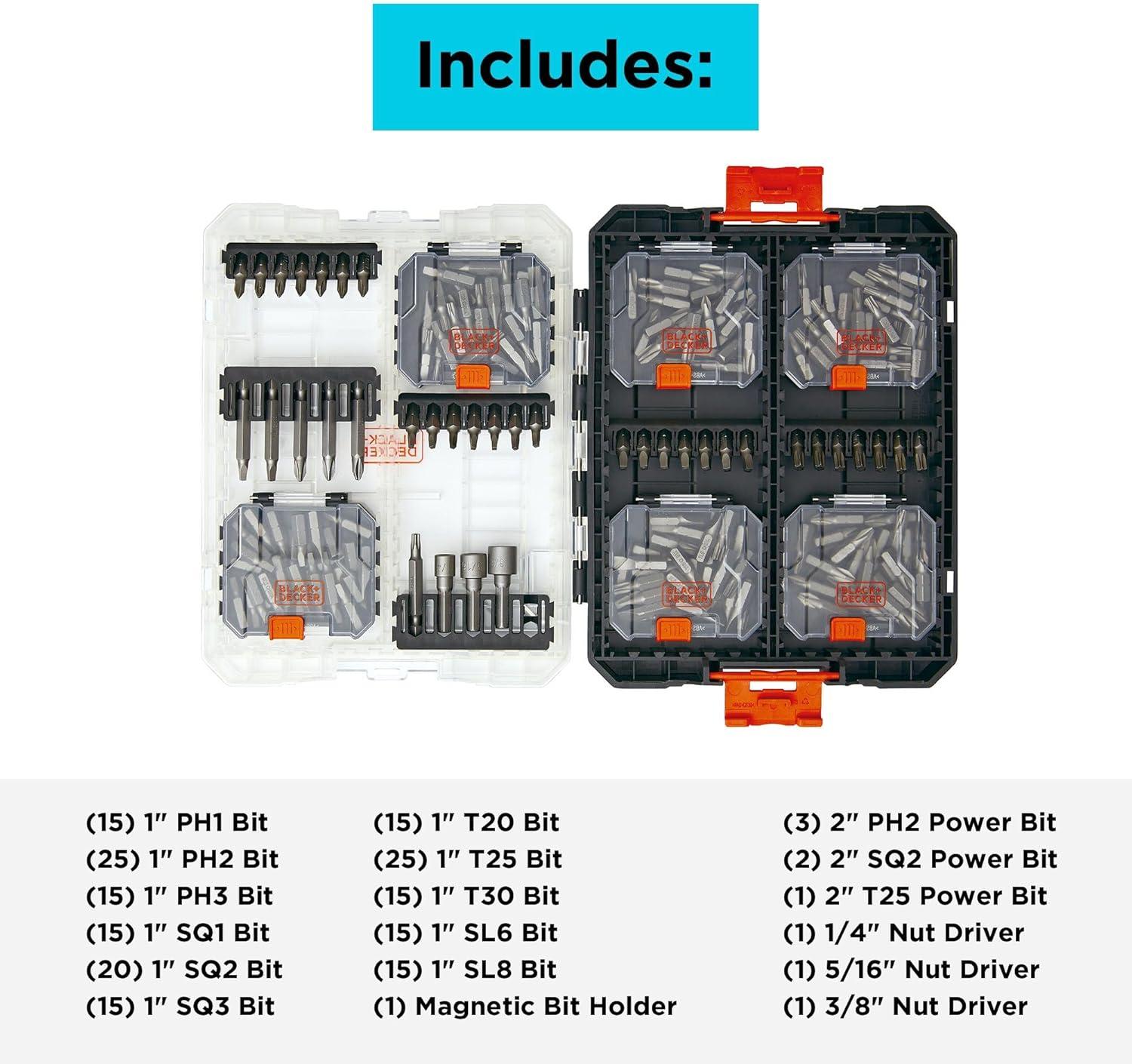 imageBLACKDECKER BLACK DECKER Screwdriver Bit Set 200Piece BDAST200SETFF200 Piece Set