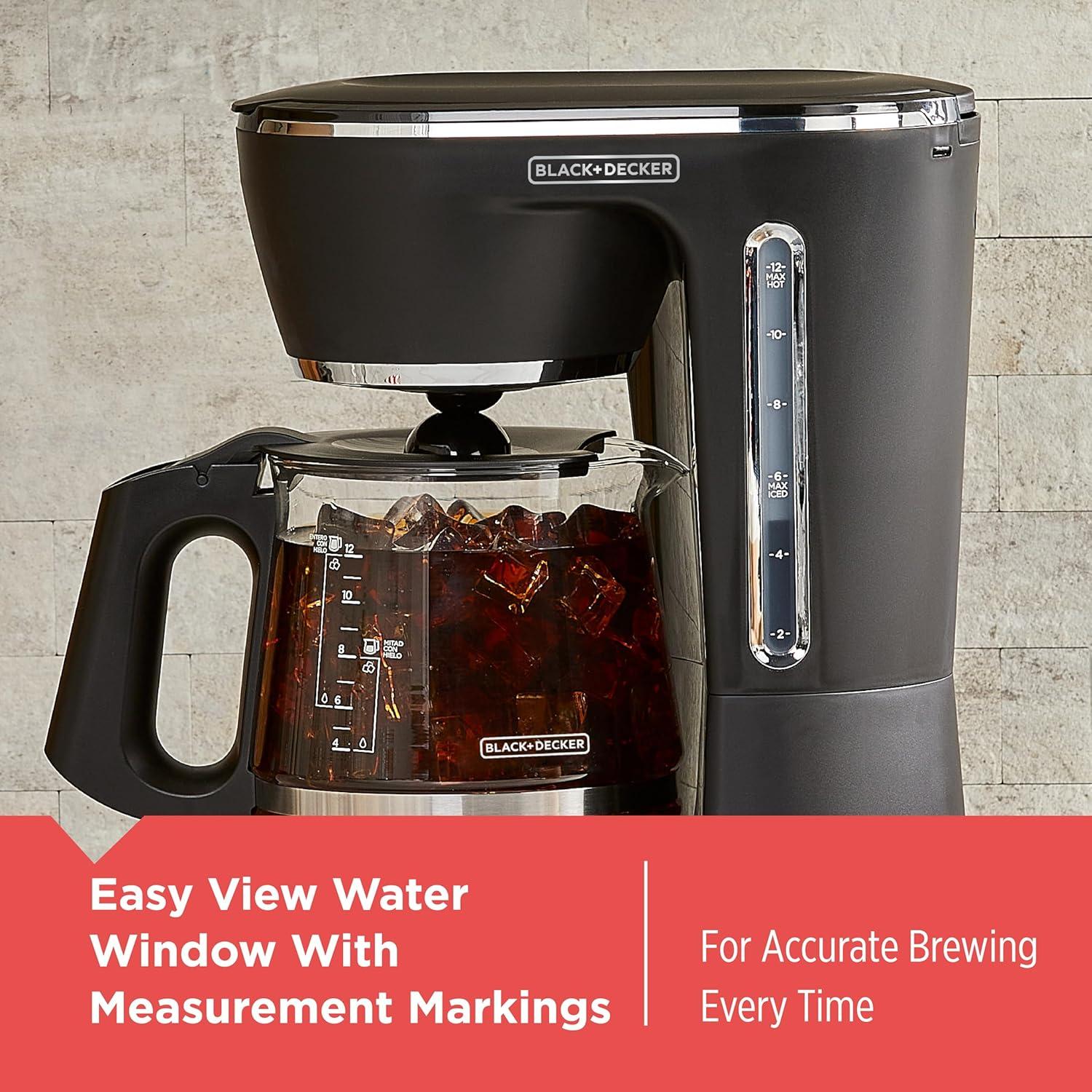 imageBLACKDECKER CM1160W1 CM1160W 12Cup Programmable Coffeemaker WhiteStainless SteelBlack