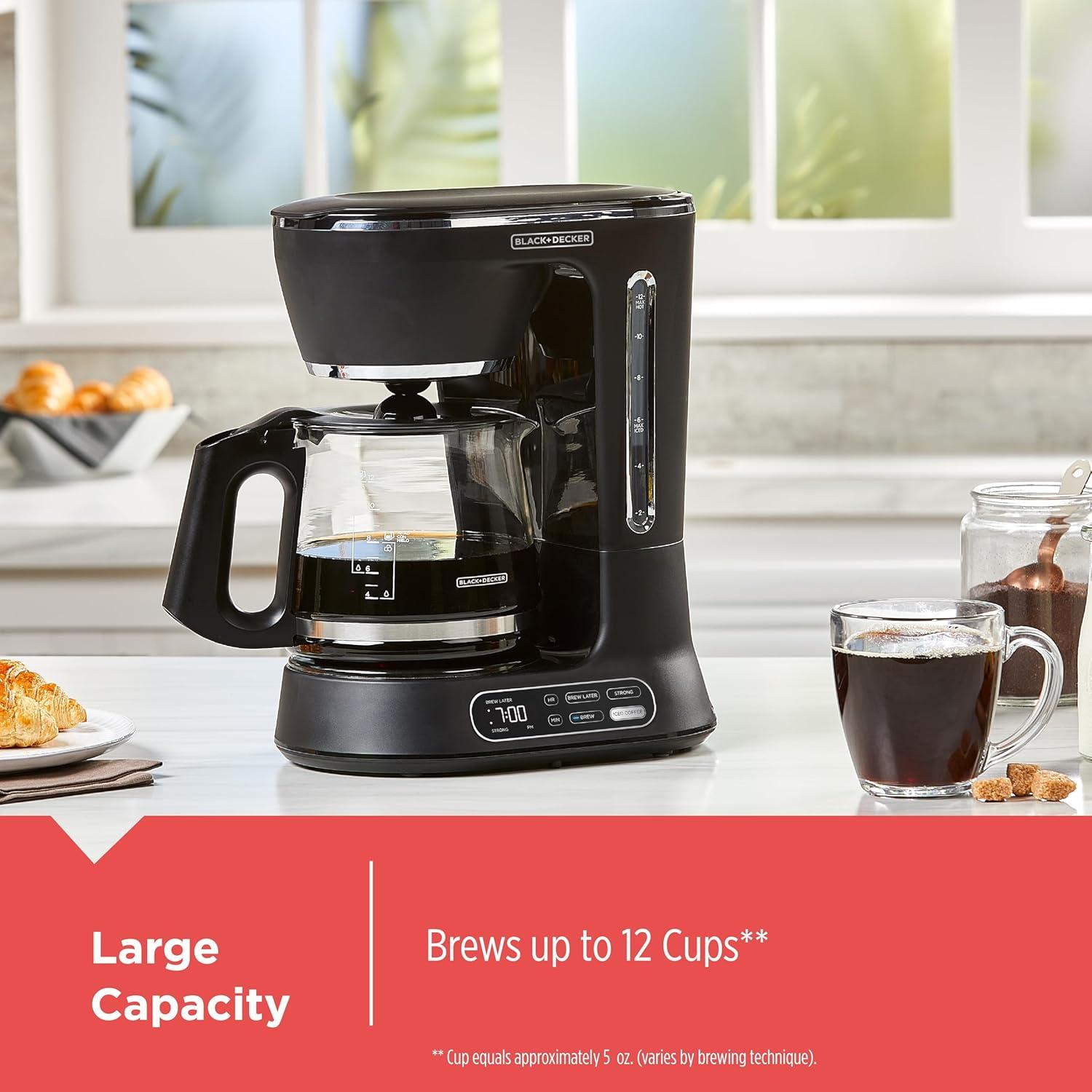 imageBLACKDECKER CM1160W1 CM1160W 12Cup Programmable Coffeemaker WhiteStainless SteelBlack