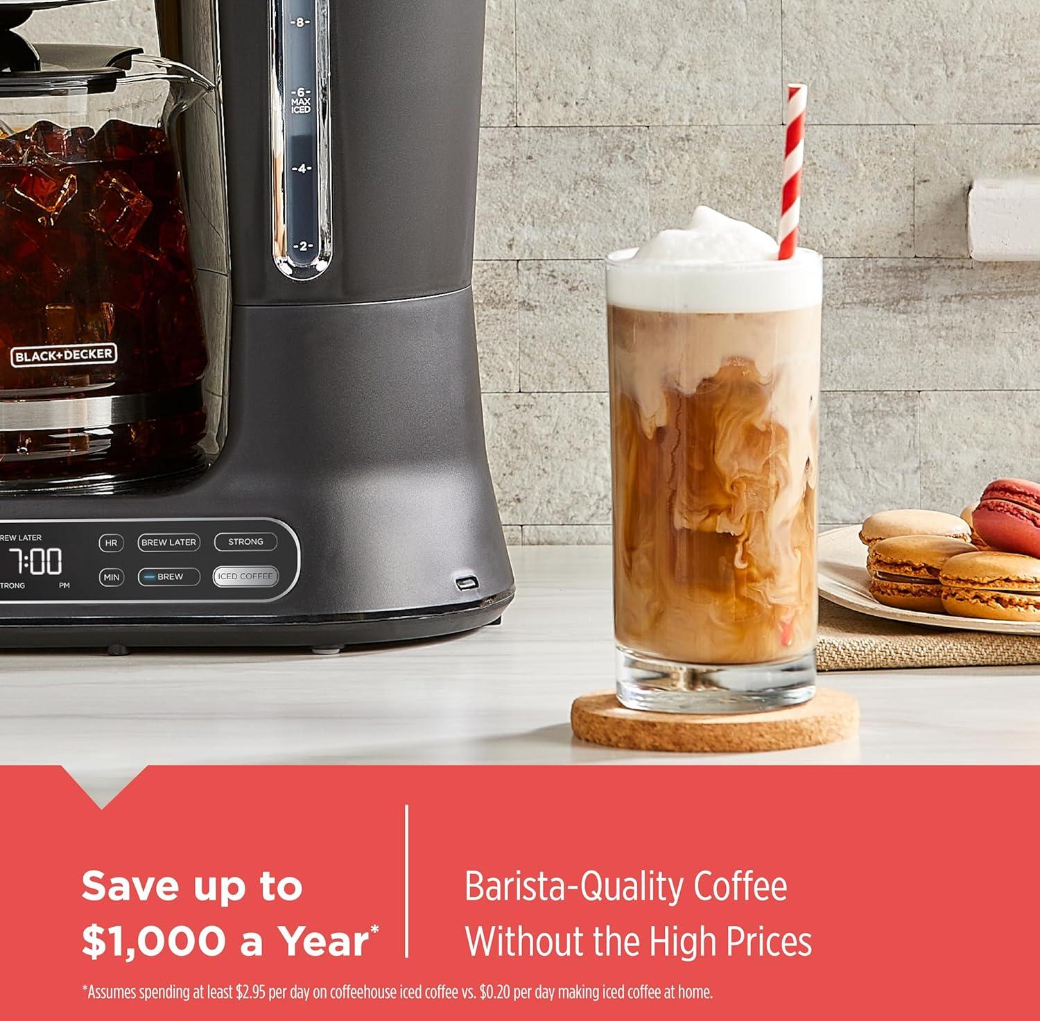 imageBLACKDECKER CM1160W1 CM1160W 12Cup Programmable Coffeemaker WhiteStainless SteelBlack