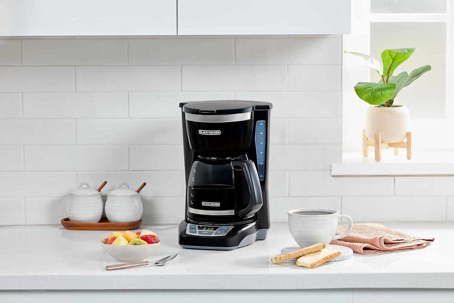 imageBLACKDECKER CM1160W1 CM1160W 12Cup Programmable Coffeemaker WhiteStainless SteelBlack