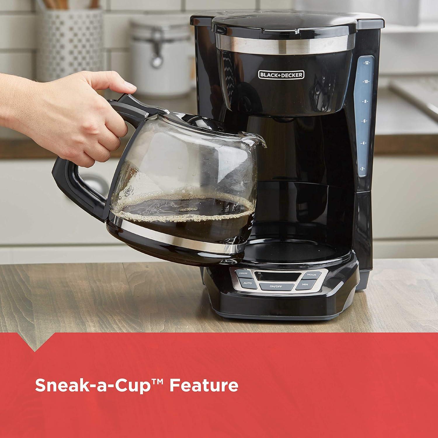 imageBLACKDECKER CM1160W1 CM1160W 12Cup Programmable Coffeemaker WhiteStainless SteelBlack