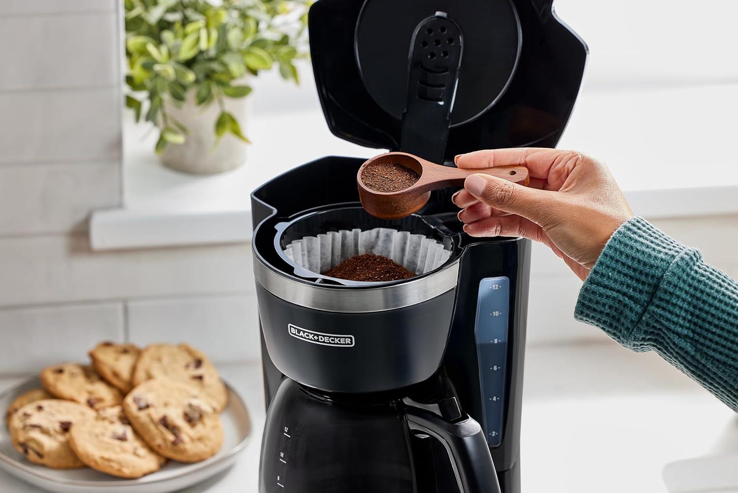 imageBLACKDECKER CM1160W1 CM1160W 12Cup Programmable Coffeemaker WhiteStainless SteelBlack