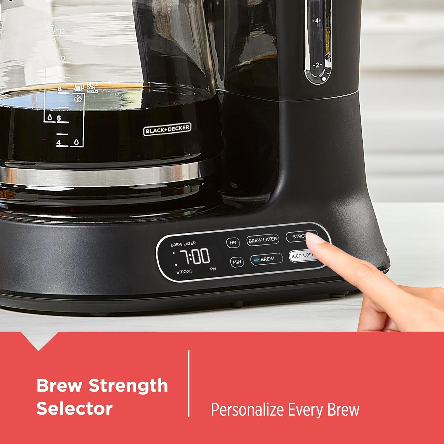 imageBLACKDECKER CM1160W1 CM1160W 12Cup Programmable Coffeemaker WhiteStainless SteelBlack