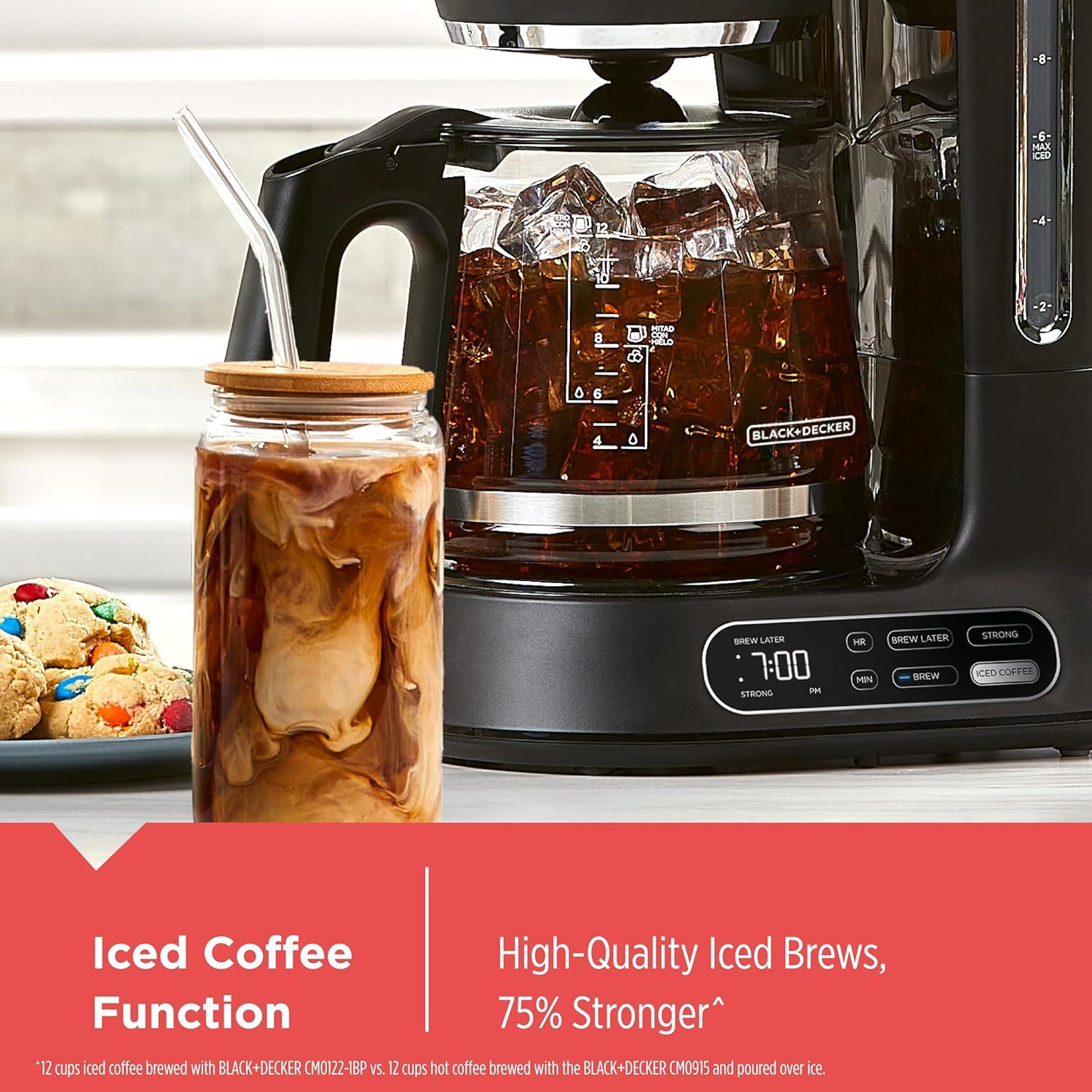 imageBLACKDECKER CM1160W1 CM1160W 12Cup Programmable Coffeemaker WhiteStainless SteelBlack