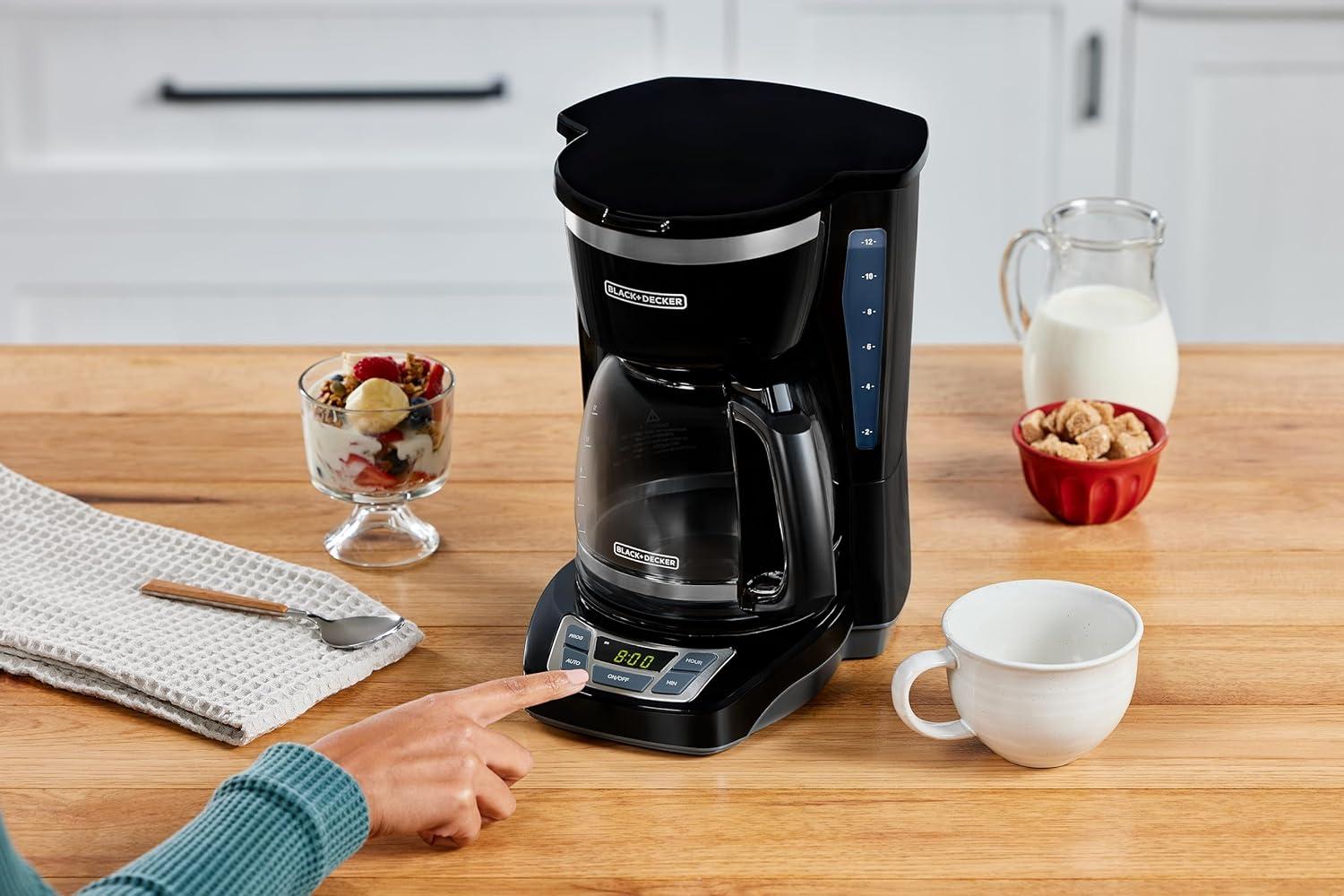 imageBLACKDECKER CM1160W1 CM1160W 12Cup Programmable Coffeemaker WhiteStainless SteelBlack