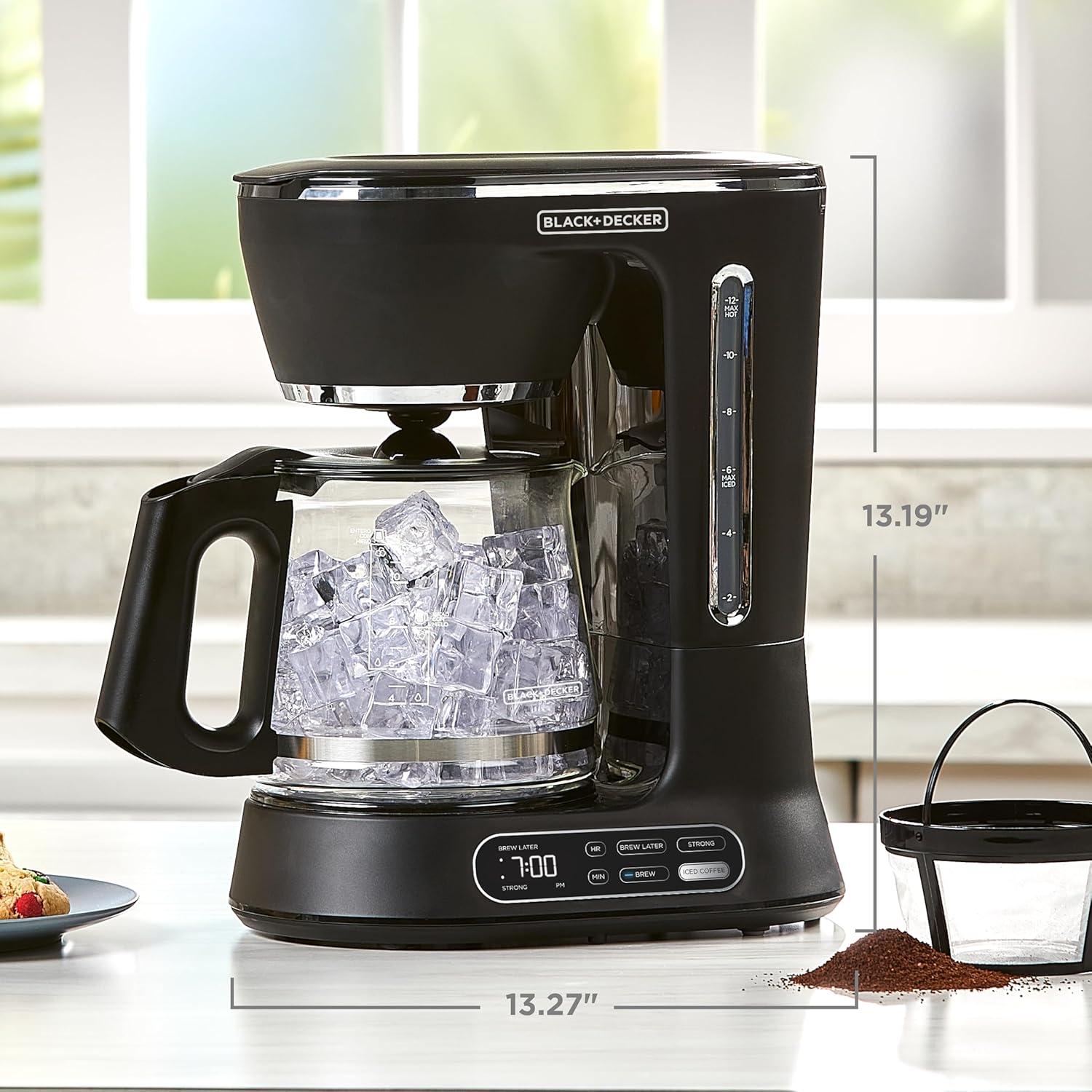 imageBLACKDECKER CM1160W1 CM1160W 12Cup Programmable Coffeemaker WhiteStainless SteelBlack