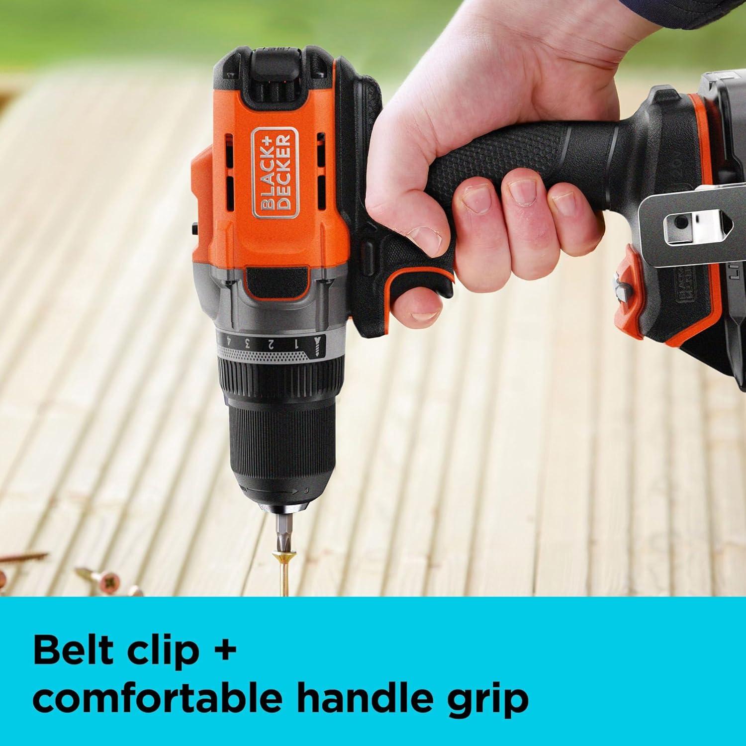 imageBLACKDECKER Cordless Drill Driver Power Drill with Battery and Charger Included 20V MAX POWERCONNECT BCD382DS1NEW Cordless Drill Driver Kit