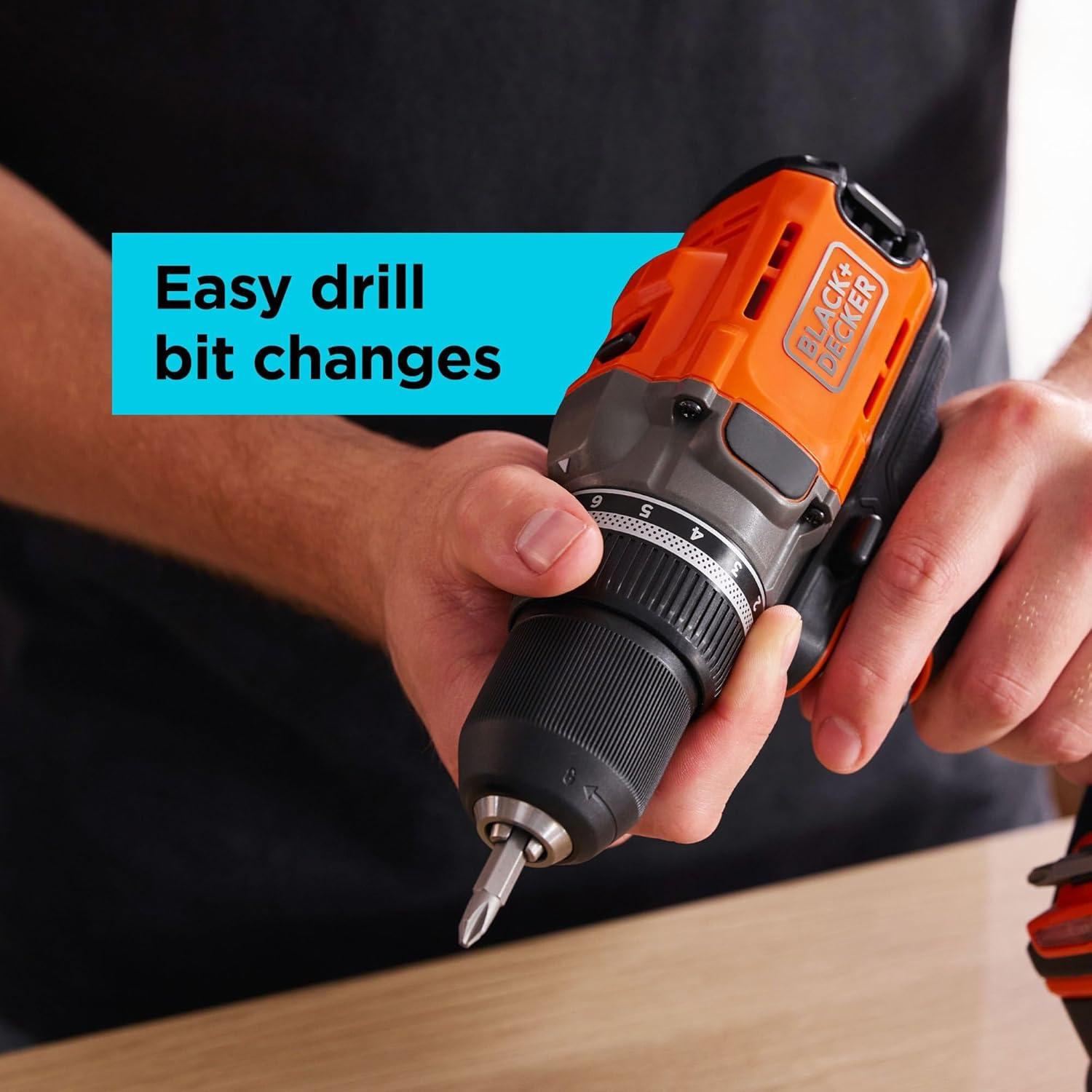 imageBLACKDECKER Cordless Drill Driver Power Drill with Battery and Charger Included 20V MAX POWERCONNECT BCD382DS1NEW Cordless Drill Driver Kit
