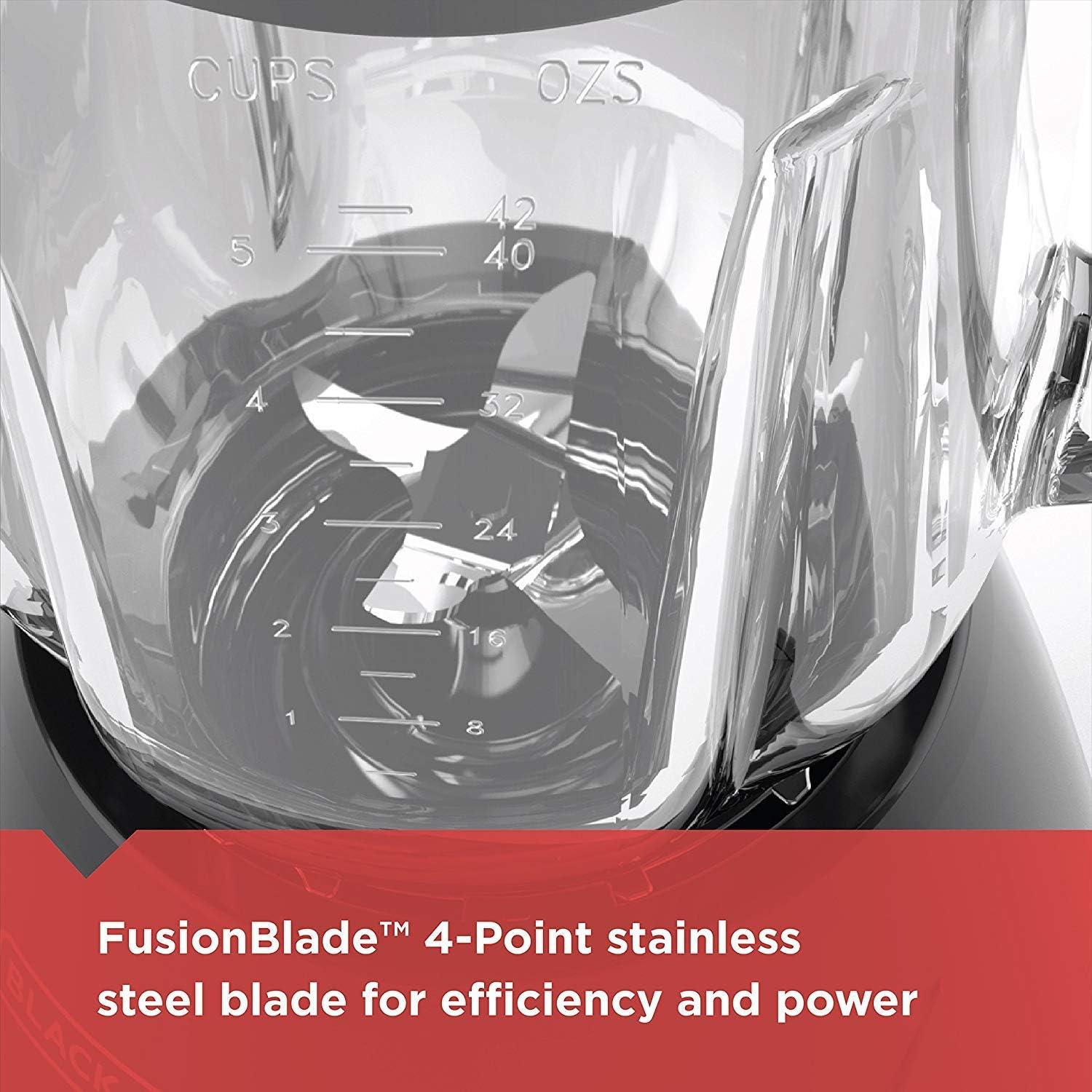 imageBLACKDECKER Countertop Blender with 6Cup Glass Jar 10Speed Settings Black BL2010BGGlass