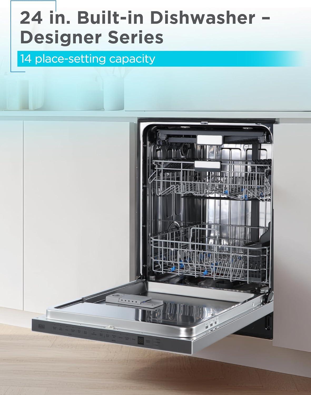 imageBLACKDECKER Countertop Dishwasher Counter Dishwasher with 6 Wash Programs 6Place Setting Capacity Stainless Steel Interior ENERGY STAR Certified BCD6SD WhiteStainless 400MS