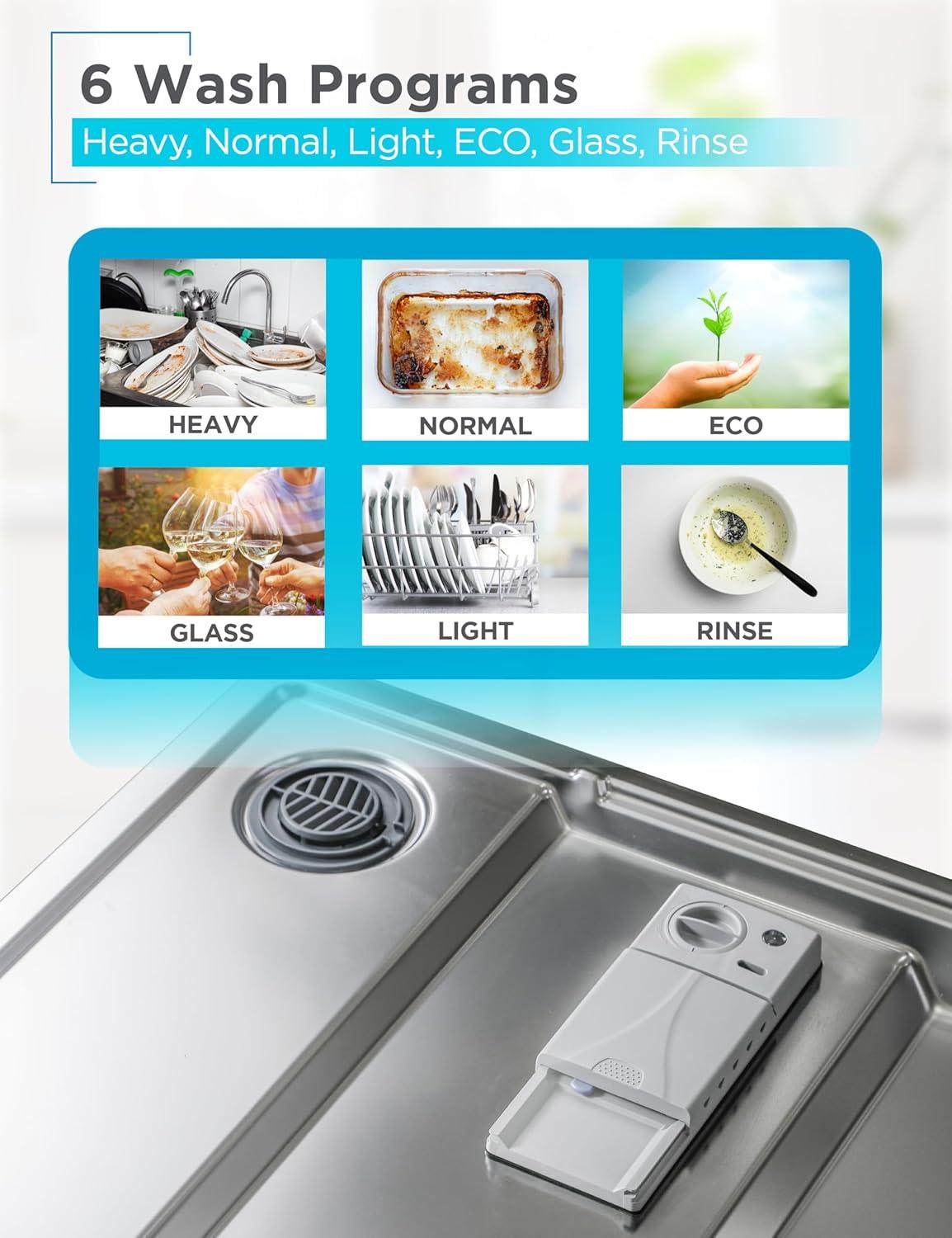 imageBLACKDECKER Countertop Dishwasher Counter Dishwasher with 6 Wash Programs 6Place Setting Capacity Stainless Steel Interior ENERGY STAR Certified BCD6SD WhiteStainless 200MS