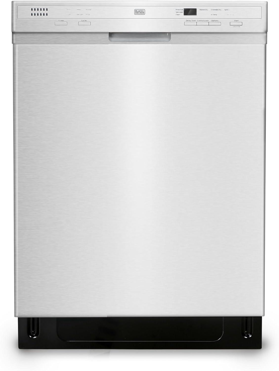imageBLACKDECKER Countertop Dishwasher Counter Dishwasher with 6 Wash Programs 6Place Setting Capacity Stainless Steel Interior ENERGY STAR Certified BCD6SD WhiteStainless 200MS