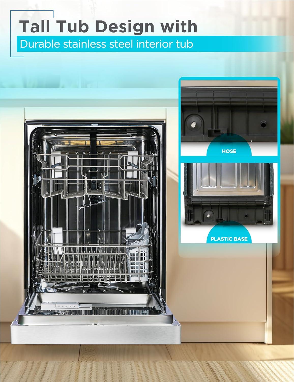 imageBLACKDECKER Countertop Dishwasher Counter Dishwasher with 6 Wash Programs 6Place Setting Capacity Stainless Steel Interior ENERGY STAR Certified BCD6SD WhiteStainless 200MS