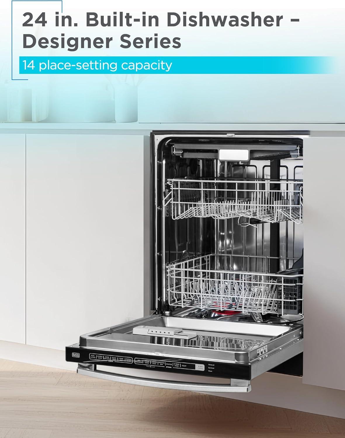 imageBLACKDECKER Countertop Dishwasher Counter Dishwasher with 6 Wash Programs 6Place Setting Capacity Stainless Steel Interior ENERGY STAR Certified BCD6SD WhiteStainless 500HS