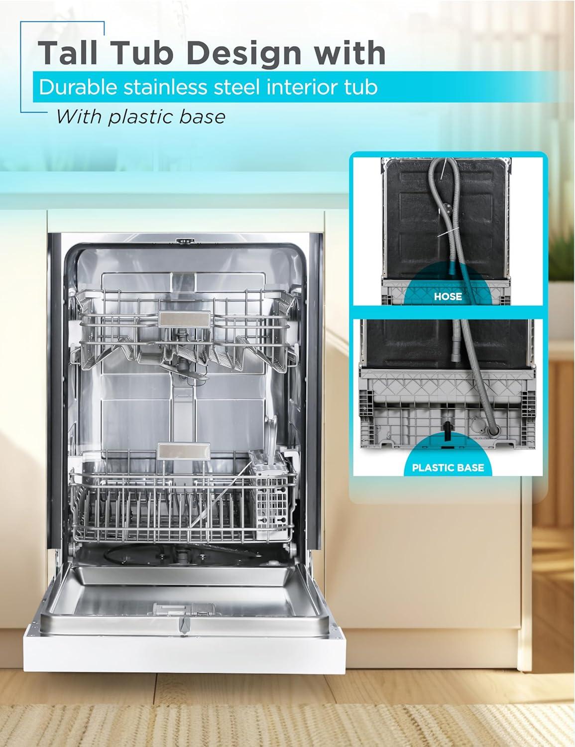 imageBLACKDECKER Countertop Dishwasher Counter Dishwasher with 6 Wash Programs 6Place Setting Capacity Stainless Steel Interior ENERGY STAR Certified BCD6SD WhiteWhite 100MW