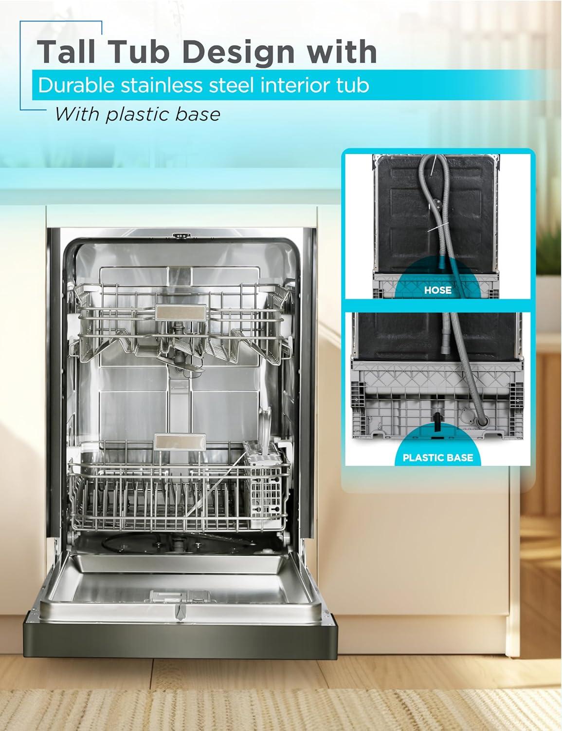 imageBLACKDECKER Countertop Dishwasher Counter Dishwasher with 6 Wash Programs 6Place Setting Capacity Stainless Steel Interior ENERGY STAR Certified BCD6SD WhiteBlack100MB