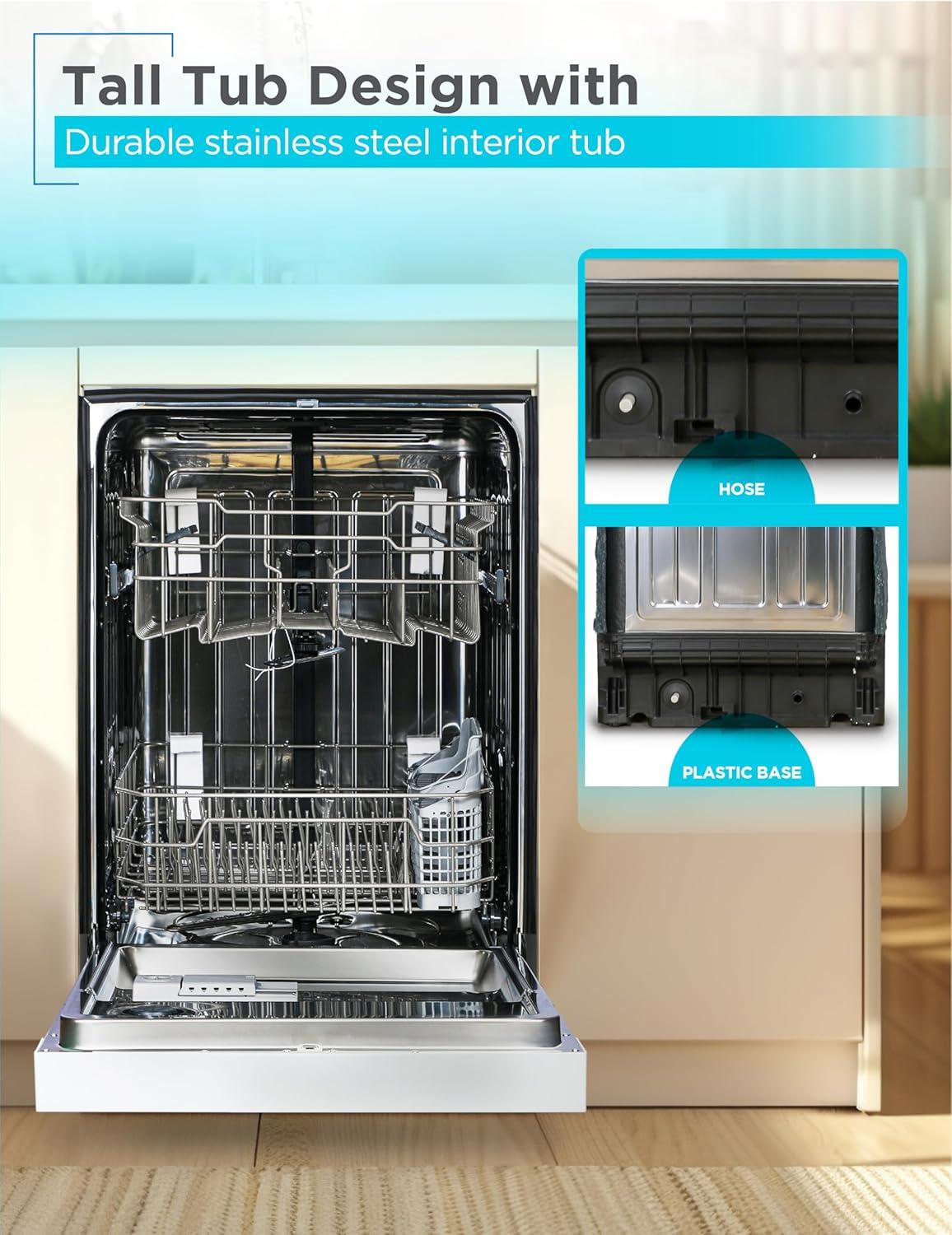 imageBLACKDECKER Countertop Dishwasher Counter Dishwasher with 6 Wash Programs 6Place Setting Capacity Stainless Steel Interior ENERGY STAR Certified BCD6SD WhiteWhite 200MW