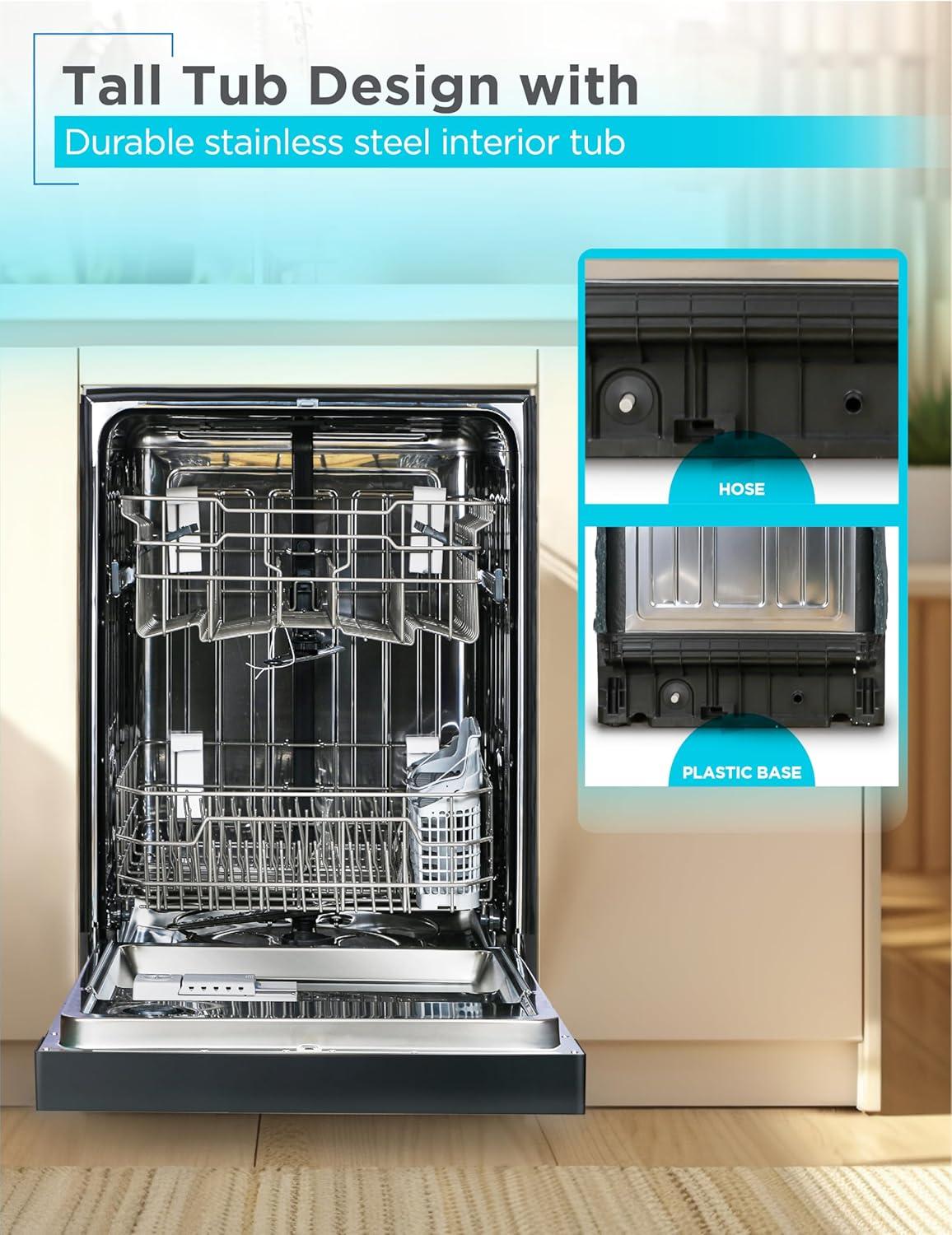 imageBLACKDECKER Countertop Dishwasher Counter Dishwasher with 6 Wash Programs 6Place Setting Capacity Stainless Steel Interior ENERGY STAR Certified BCD6SD WhiteBlack 200MB