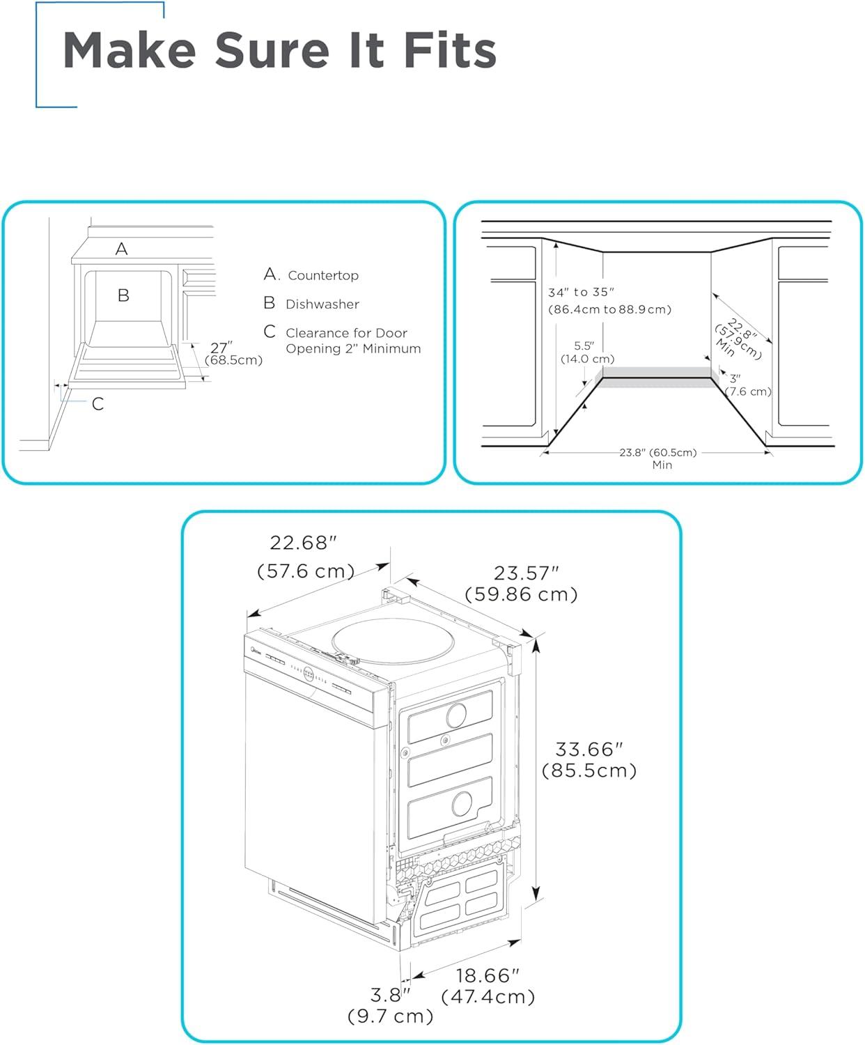 imageBLACKDECKER Countertop Dishwasher Counter Dishwasher with 6 Wash Programs 6Place Setting Capacity Stainless Steel Interior ENERGY STAR Certified BCD6SD WhiteBlack100MB