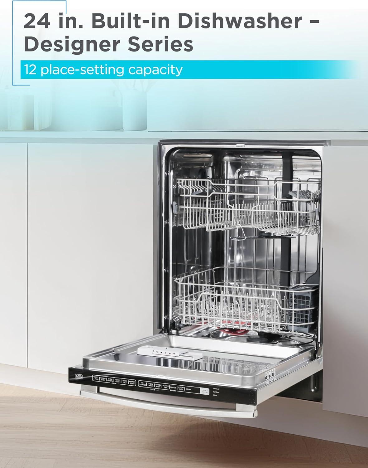 imageBLACKDECKER Countertop Dishwasher Counter Dishwasher with 6 Wash Programs 6Place Setting Capacity Stainless Steel Interior ENERGY STAR Certified BCD6SD WhiteStainless 300HS