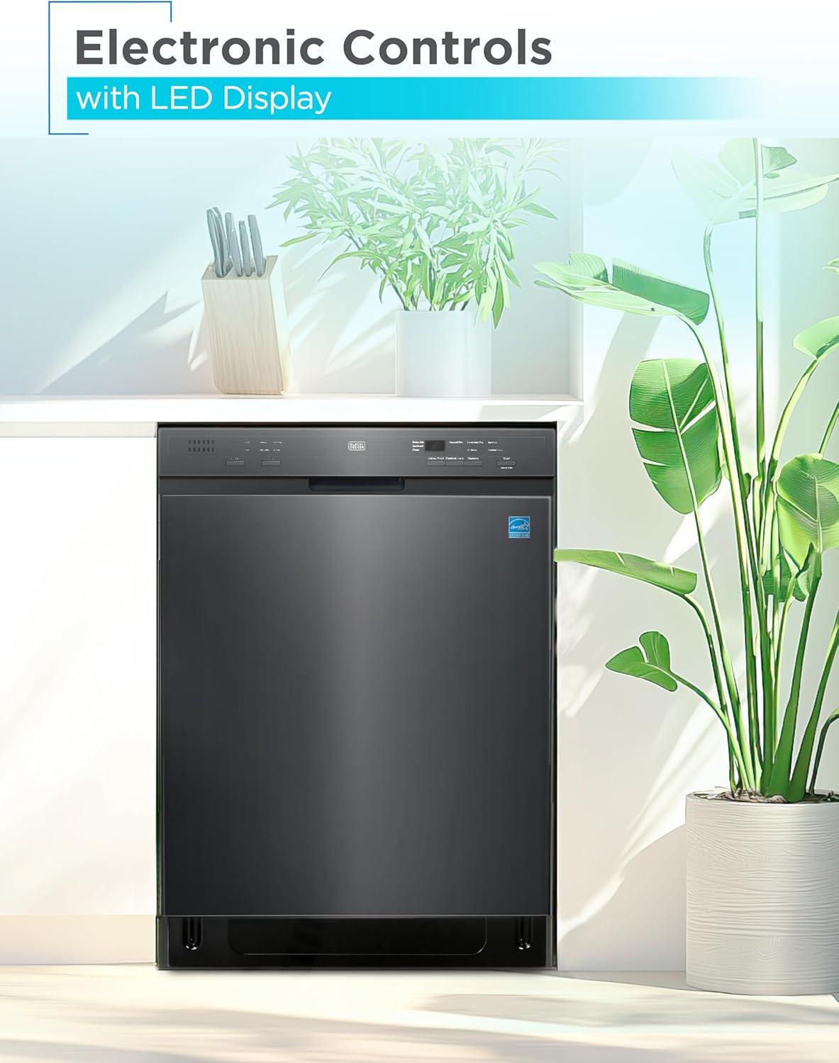 imageBLACKDECKER Countertop Dishwasher Counter Dishwasher with 6 Wash Programs 6Place Setting Capacity Stainless Steel Interior ENERGY STAR Certified BCD6SD WhiteBlack 200MB