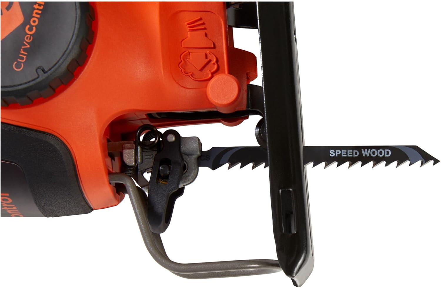 imageBLACKDECKER Jig Saw 5Amp 3000 Blade Speed 45 Degree Beveled Cuts Inch Orbital Blade 4 Curve Settings Corded BDEJS600COne Size