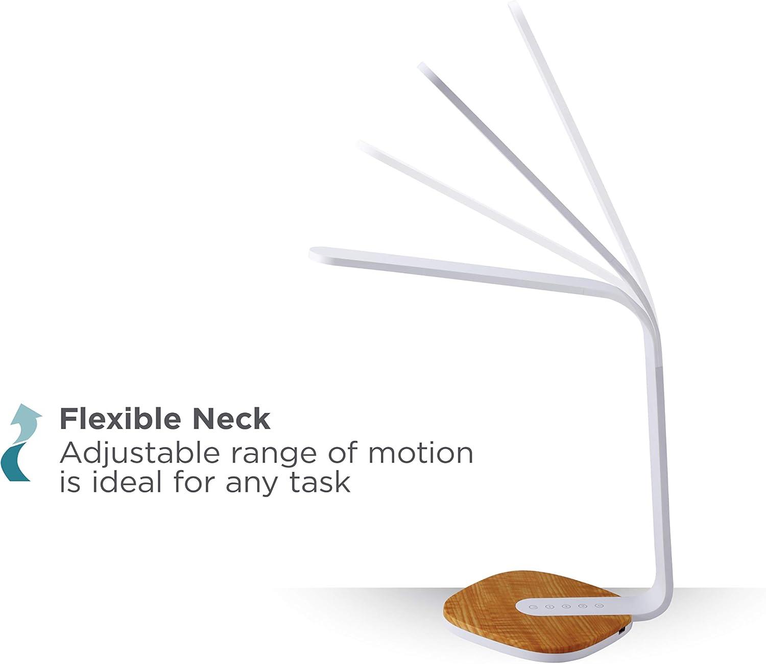 imageBLACKDECKER LED Dimmable Desk Lamp with Wood Grain Base7W White VLED1818BD
