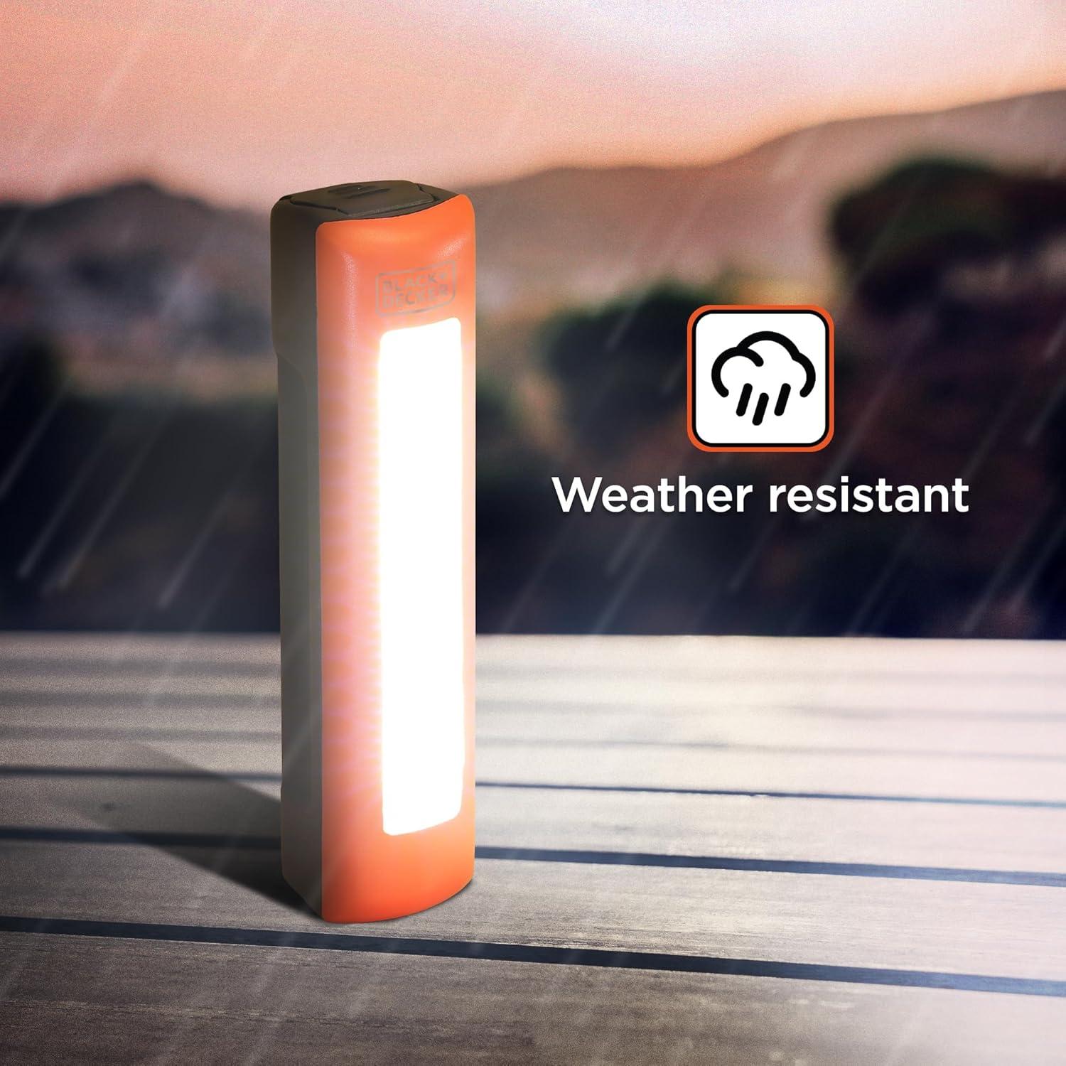 imageBLACKDECKER LED Work Light 300 Lumens AA BatteryPowered Utility Light 3 Brightness Levels amp SOS Mode 2 Magnet Mounts Pocket Clip Compact Lightweight amp Portable Weather Resistant 10 Hour PowerTwo Pack