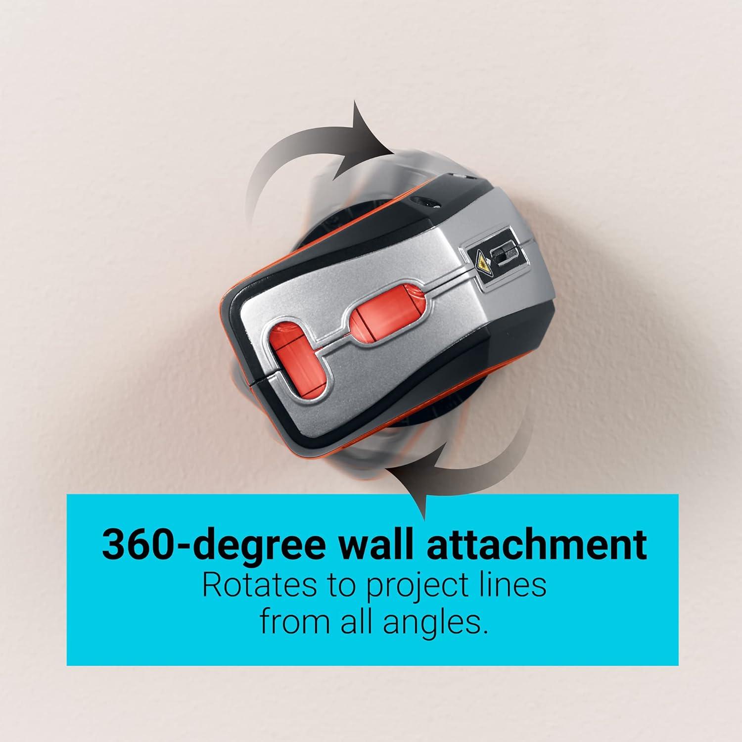 imageBLACKDECKER Laser Level SelfLeveling 360 Degree Wall Attachment AA Batteries Included BDL220S 725 x 7 x 25 inches