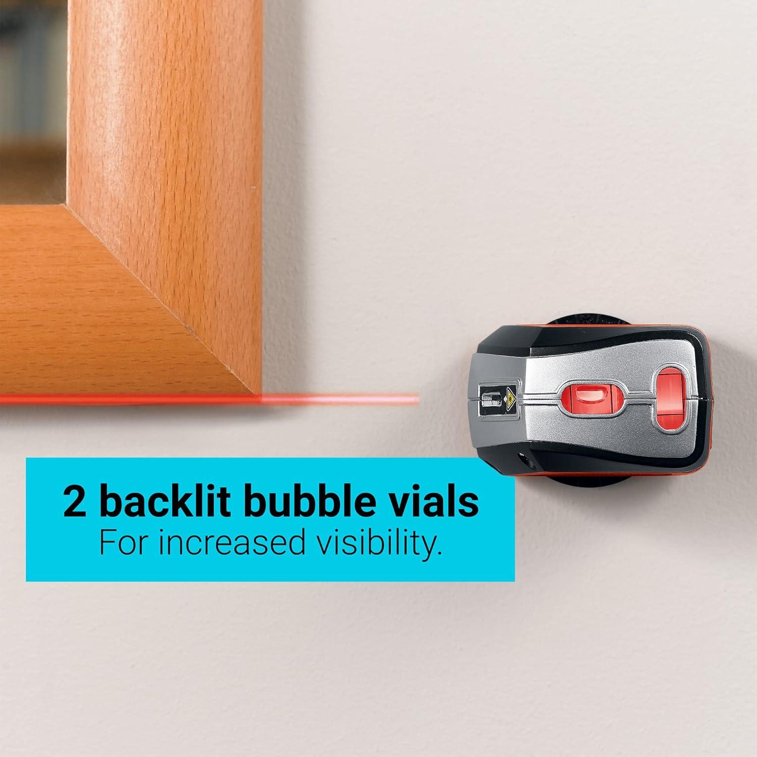 imageBLACKDECKER Laser Level SelfLeveling 360 Degree Wall Attachment AA Batteries Included BDL220S 725 x 7 x 25 inches