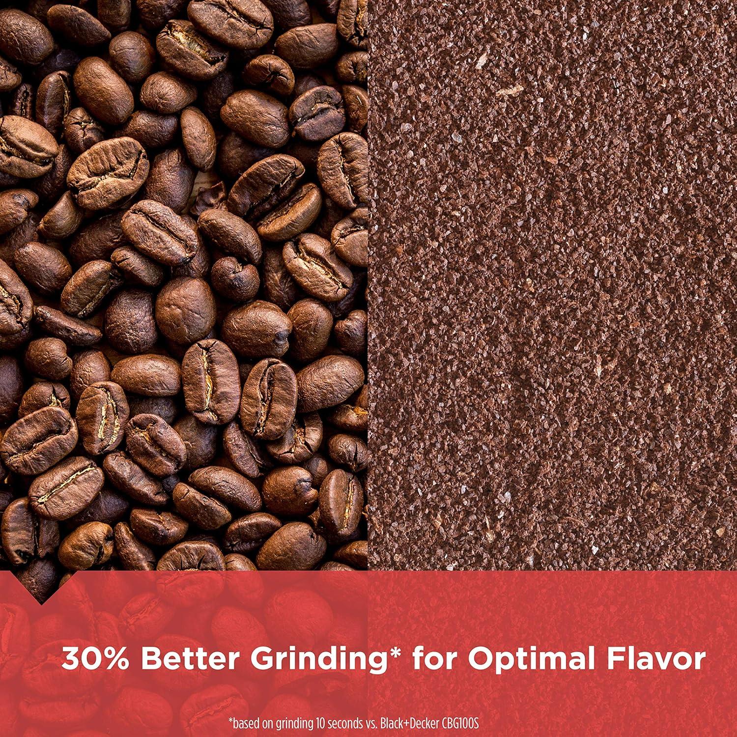 imageBLACKDECKER One Touch Coffee Grinder 23 Cup Coffee Bean Capacity Spice Grinder One Touch PushButton Control 150 Watts Stainless Steel Blades23 Cup Coffee Bean Capacity Pack of 1