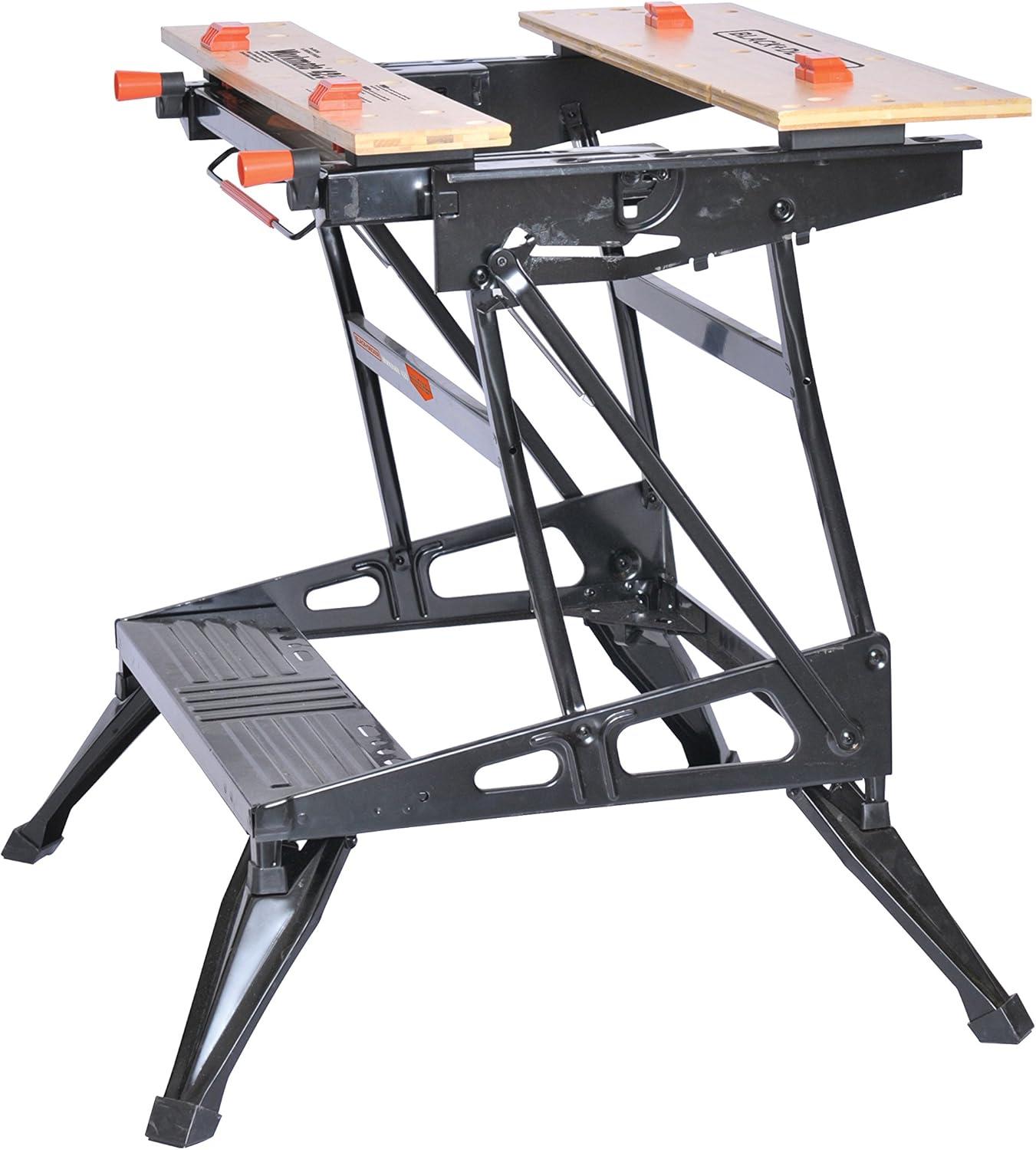 imageBLACKDECKER Portable Workbench Workmate Folding Workbench 550 lb Capacity with Clamps for Woodworking WM425Aw 4pk Clamps