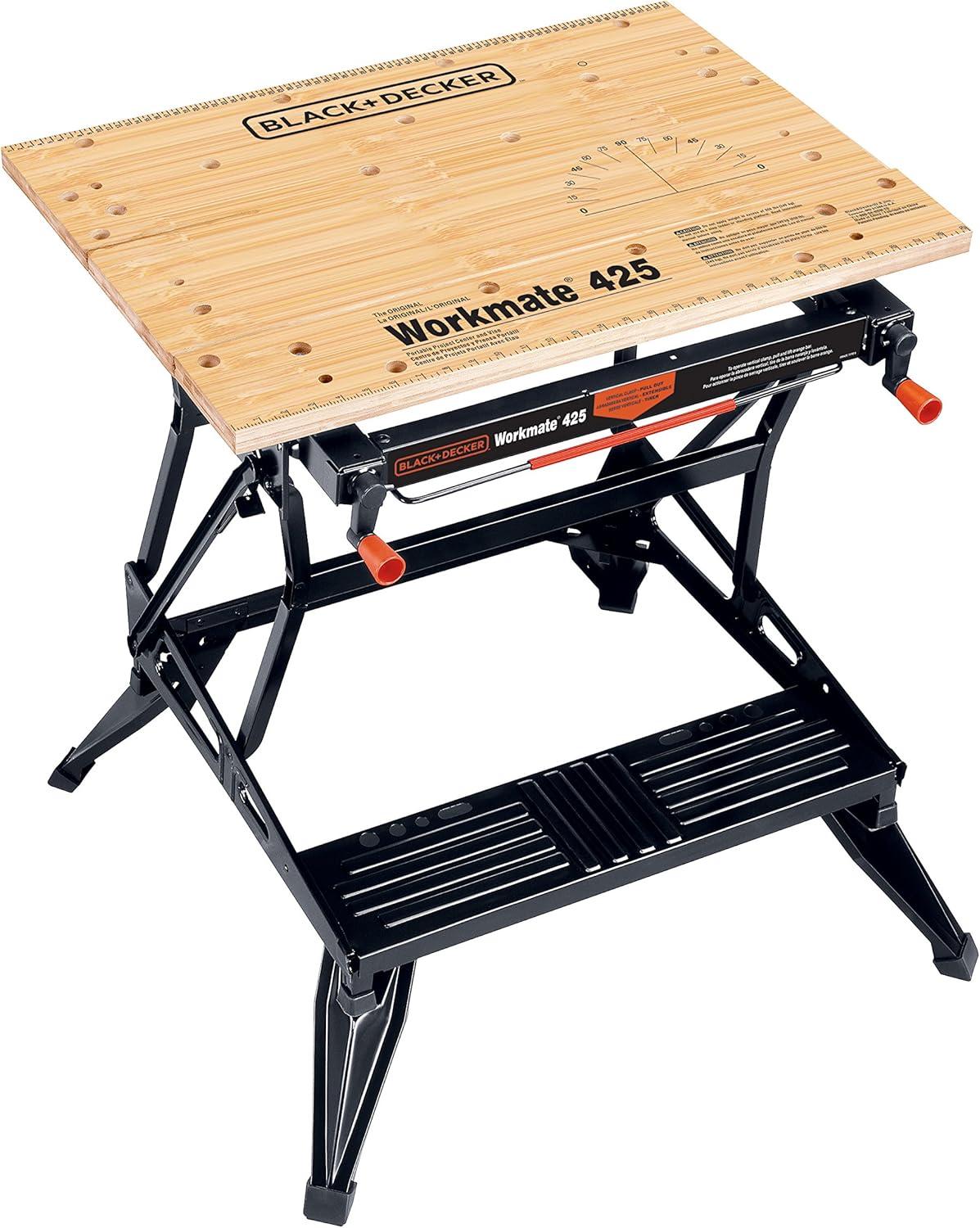 imageBLACKDECKER Portable Workbench Workmate Folding Workbench 550 lb Capacity with Clamps for Woodworking WM425Aw 4pk Clamps