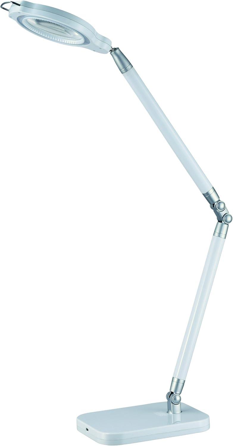 imageBLACKDECKER PureOptics Summit Zoom Magnifier 10W FlickerFree Natural Daylight LED Desk Lamp 5Diopter Lens USB Port 6 Dimming Levels 416 Lumens White LED10ARCMAGWHT